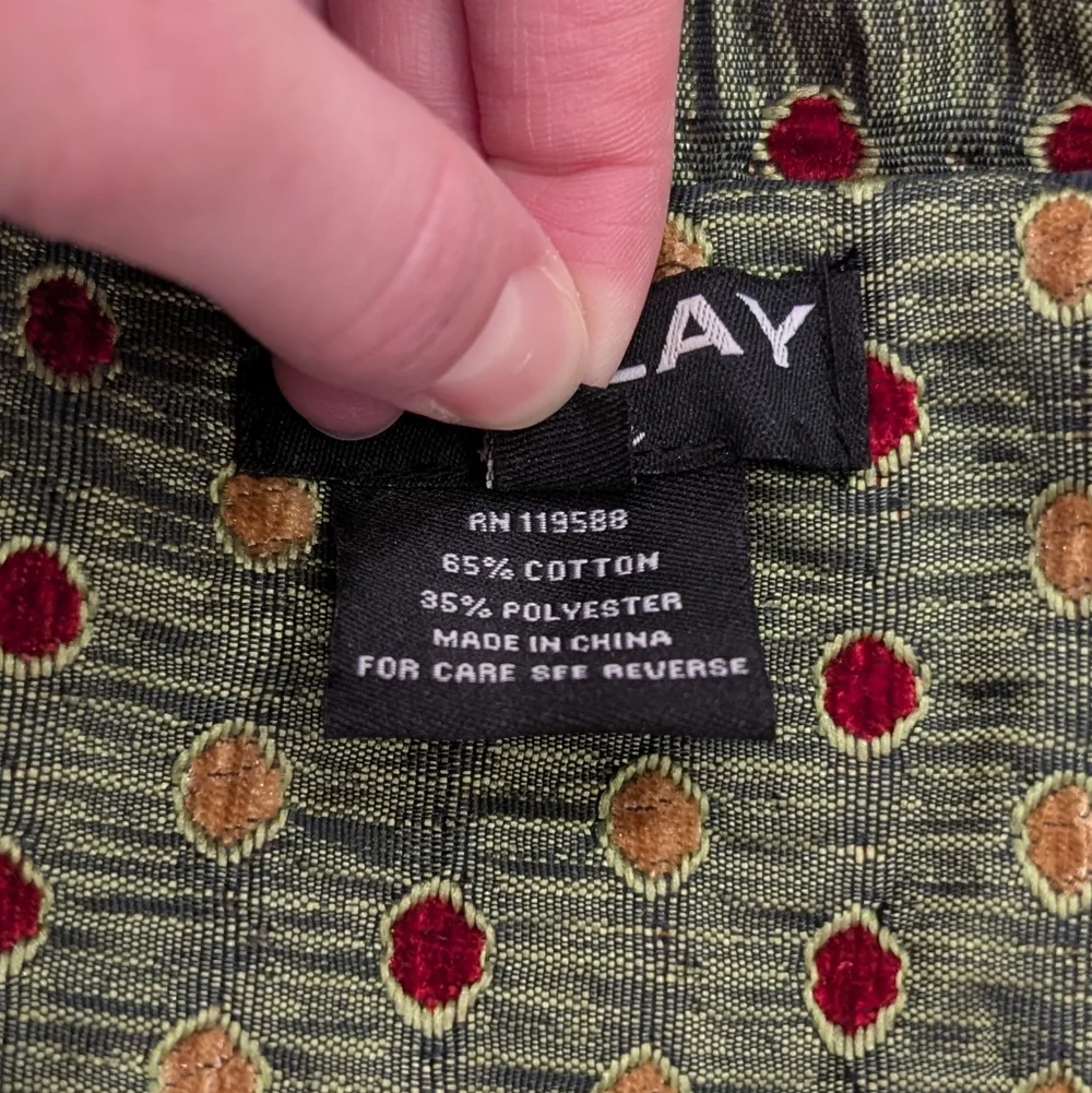 GUC Neslay Paris Women Sz S Jacquard Long Blazer Jacket Black Green Floral Fairy - Picture 6 of 11